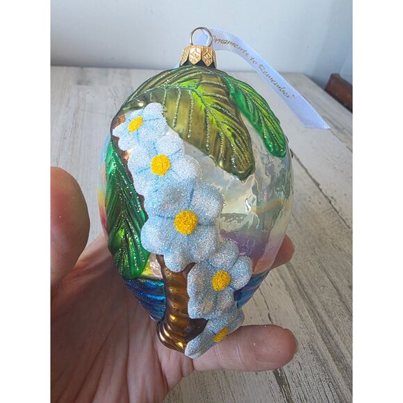 Hawaii cruise boat glass glitter ornament remember palm tree flowers unique Xmas - Picture 3 of 11